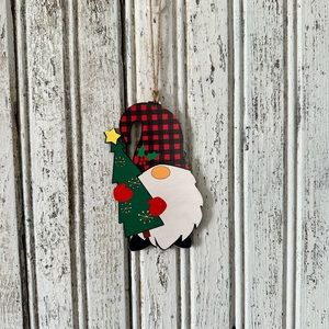 Hanging Wood Gnome Ornament